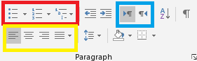 آموزش کار با ابزار پاراگراف در نرم افزار ورد