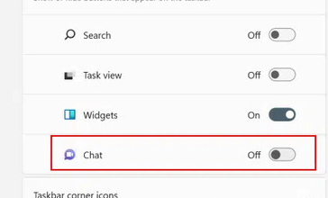 چگونه آیکون چت ویندوز ۱۱ را غیر فعال کنیم؟