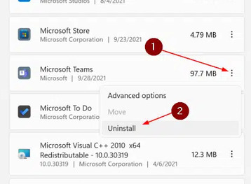 نحوه حذف Microsoft teams از ویندوز ۱۱